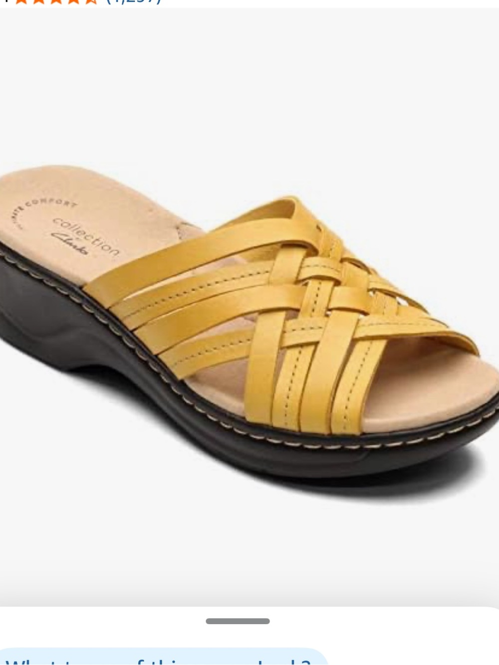 Clarks Women's Yellow Woven Leather Slide Sandal